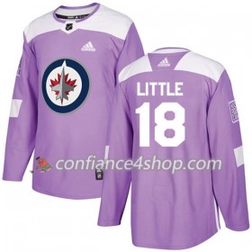 Adidas Maillot de Hockey Winnipeg Jets Bryan Little 18 2017-2018 Violet Fights Cancer Practice Authentic - Homme